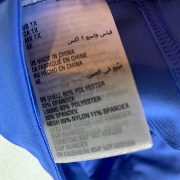 ID Ideology Women's Performance Medium Impact Blue Sports Bra Size 1X NWT 8266 - Picture 6 of 7